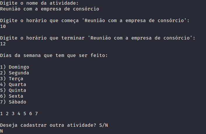 Preenchimento Manual no Terminal